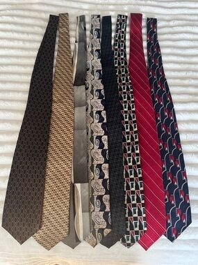 Men's Tie Bundle in Red, Black, Brown, Tan, Gray